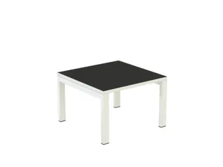 Bijzettafel 400X600X600Mm Vierkant Zwart 4Voeten Wit Vierkante Buis - 1