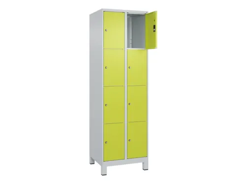 lockerkast,HxBxD 1950x600x500mm,2x4vakken,vak B 300mm,cil.-slot,voeten