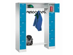 personeelsgarderobe draaigr. 1950x1500x500mm 2x5 vakken 300mm RAL5012