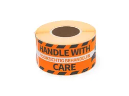 Verpakkingsetiketten 46x125mm Op Rol Handle With Care 250 Stuks