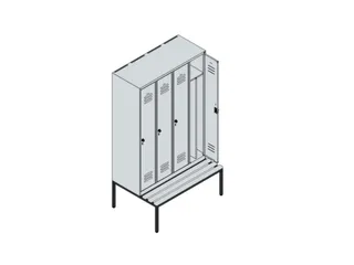 locker voor scheiding van kleding,HxBxD 2120x1200x815mm,4vak - 3