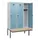 locker met bank,HxBxD 1950x1200x815mm,3vak,vak B 400mm,draaigrendel