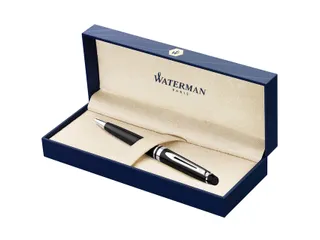 Balpen Waterman Expert Black lacquer CT Medium Blauwe inkt - 6
