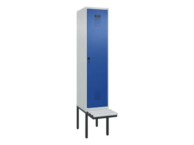 locker met bank,voor scheiding van kleding,HxBxD 2120x400x815mm,1vak