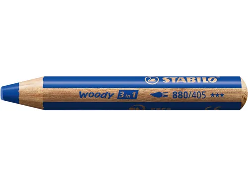 Kleurpotloden STABILO 880 woody 3 in 1 multitalent blauw