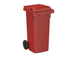 container,120l,HxBxD 933x500x550mm,deksel rood,romp HDPE rood,2wielen
