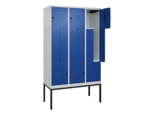 Z-garderobekast,HxBxD 2120x1200x500mm,vak B 200/400mm,draaigrendel