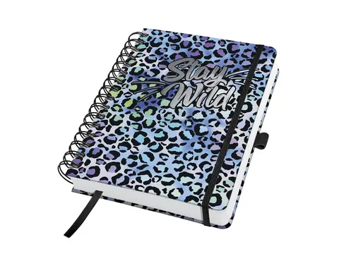 Notitieboek Jolie A5 spir. BLUE LEO LOVE blanco 240pag 120gr HC