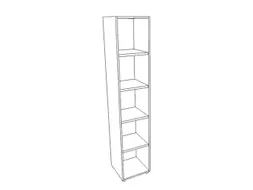kantoorstelling HxBxD 2140x430x450mm 5 OH 4xhouten vloer aluminium