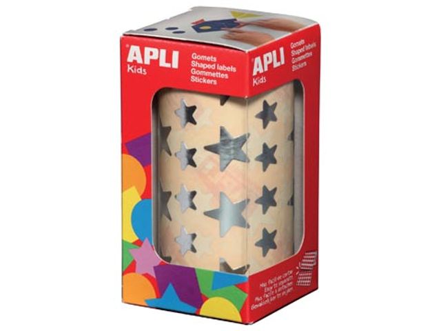 Stickers Op Rol, Ster, Metallic Zilver | ApliLabels.be
