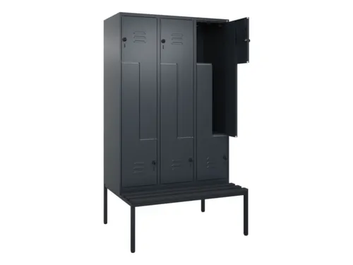 Z-garderobekast,HxBxD 2120x1200x815mm,6vak,vak B 400mm,draaigrendel