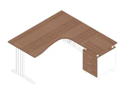 bureauset bureau staand ladeblok rechts 730x1600x1650mm Canaletto