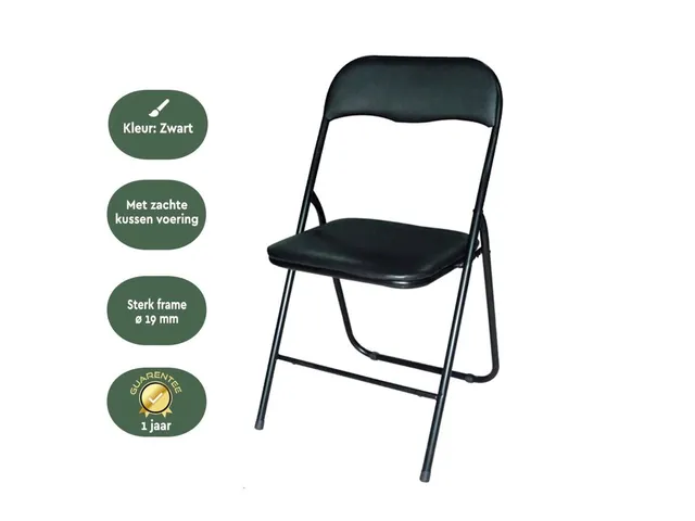 Klapstoel Zwart