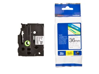 Labeltape Brother P-touch TZe-161 standaard 36mm zwart op transparant - 6