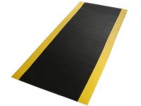 werkplek-vloerbedekking metergoed B 900mm PVC ruitprofiel zwart/geel