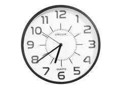 Wandklok Unilux Pop Ø 30.5cm kunststof zwart