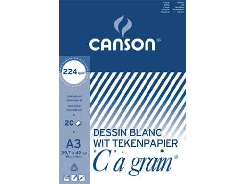Canson wit Tekenpapier Grain A3 224 Gram