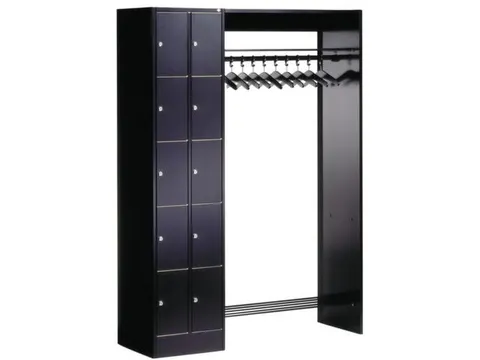 locker met kapstok,HxBxD 1950x1410x480mm,romp RAL7021,front RAL7021