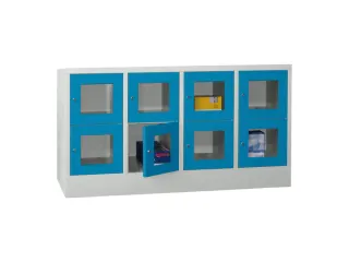 lockerkast,HxBxD 855x1600x500mm,4x2vakken,RAL7035,front RAL5012 - 2
