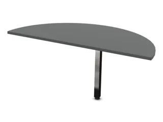 aanbouwtafel,HxBxD 740x1400x700mm,halfrond,MS-donkergrijs - 2