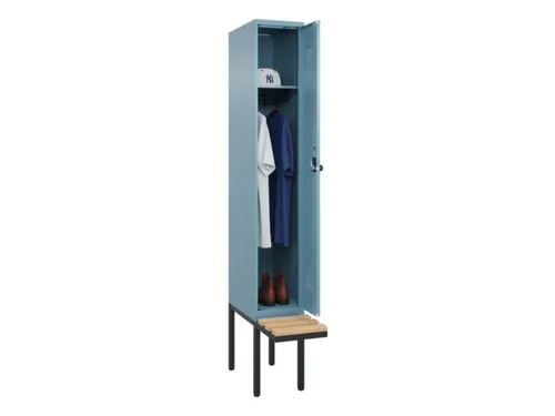 locker met bank,HxBxD 2120x300x815mm,1vak,vak B 300mm,draaigrendel