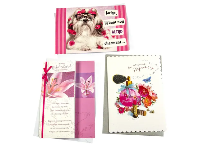 Wenskaart Paperclip verjaardag vrouw navulset à 6 stuks