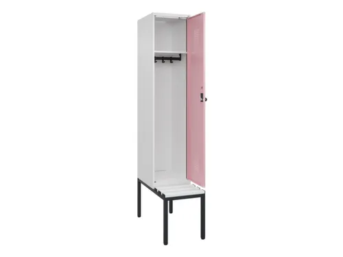 locker met bank,HxBxD 2120x400x815mm,1vak,vak B 400mm,draaigrendel