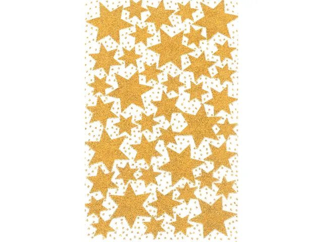 Étiquette en papier Z-design Noël 2 feuilles étoiles doré
