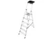 trapladder,eenzijdig,6treden,bordes m. antislip elementen,balk L 2,05m