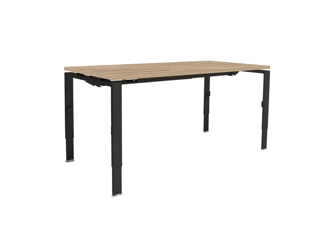 Bureau Linesto N4 hoogte instelbaar 160x80cm honey castello 25mm zwart