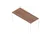 bureau HxBxD 730x1800x800mm blad canaletto-hout 4-voeten wit
