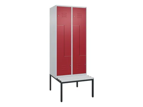 Z-garderobekast,HxBxD 2120x800x815mm,4vak,vak B 400mm,cil.-slot