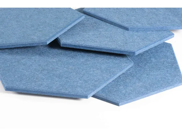 Akoestische PET-vilt Hexagon tegels blauw 30x26cm 22 stuks