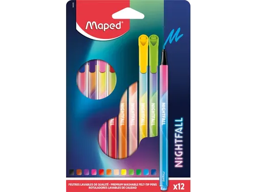 Viltstift Maped Nightfall set à 12 kleuren