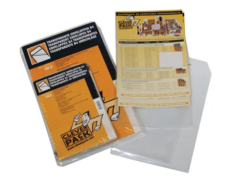Envelop Cleverpack Akte B4 245x350mm Zelfklevend Transparant 50 Stuks