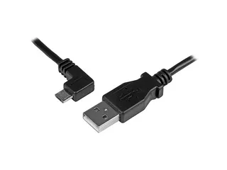2m Micro-USB oplaad en sync kabel M/M haaks naar links - 1