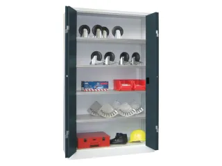 Vouwdeurkast 1950x1200x500mm 4legborden Verzinkt Ral7035 Front Ral7016 - 1