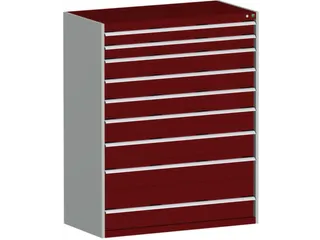 ladekast 1600x1300x650mm 9laden zware lasten RAL7035 front RAL3004 - 2