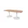 Linesto vergadertafel 200x100 deens ovaal hav/kers 25mm wit