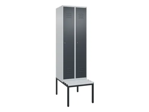 locker met bank,HxBxD 2120x600x815mm,2vak,vak B 300mm,cil.-slot