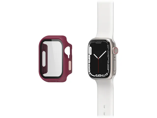 Case Eclipse Apple Watch Series 9/8/7 41mm bessen roze screenprotector