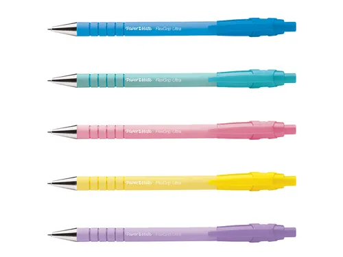 Balpen Paper Mate Flexgrip Ultra pastel medium assorti blister à 5st
