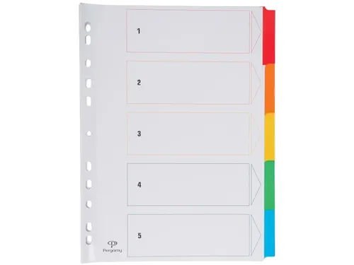 Tabblad karton A4 Assorti 5-delig 11-gaats index