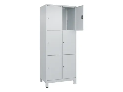 lockerkast,HxBxD 1950x800x500mm,2x3vakken,vak B 400mm,cil.-slot,voeten