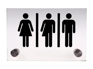 Toiletbord Glasslook Genderneutraal 150x100mm Plexiglass - 1