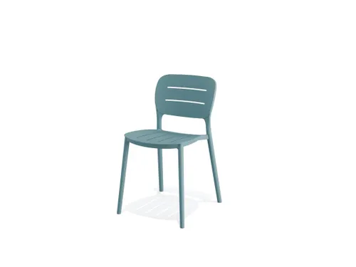 Outdoor bezoekersstoel,4voeten blauw,rug PP blauw
