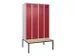 locker met bank,voor scheiding van kleding,HxBxD 2120x1200x815mm,4vak