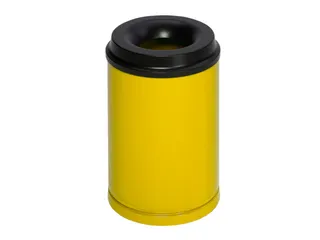 prullenmand zelfblussend 15 liter HxØ 370x250mm kop zwart geel - 1