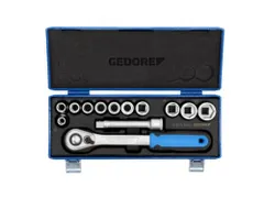 GEDORE 19 KMU-20dopsleutelset 1/2 inch,13-delig,zeskant,10-24mm