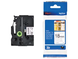 Labeltape Brother P-touch TZe-N241 ongelamineerd 18mm zwart op wit - 1